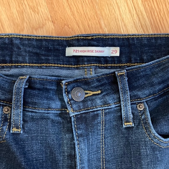 Levi’s 721 high rise skinny jeans 29x28 in "Blue Story" colorway - Picture 3 of 7